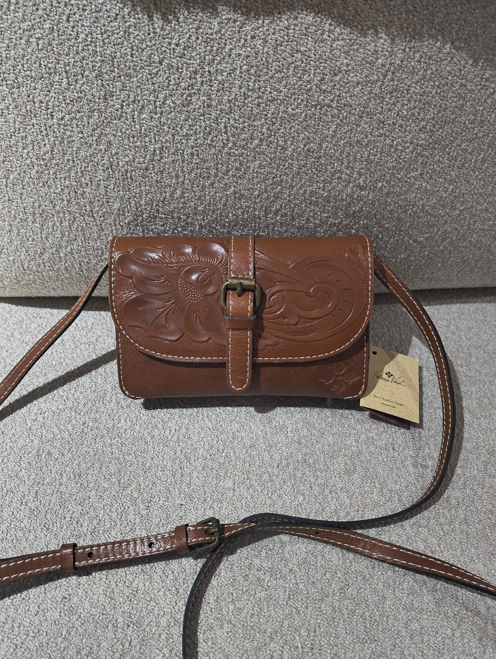 Patricia Nash Italian Leather Tooled Florence Torri Crossbody Nwt